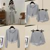 Lingerie Style Lace Hooded Sweatshirt And Midi Skirt Set For Casual Wear
