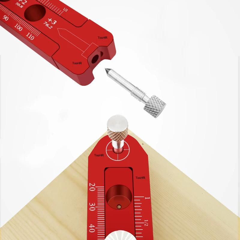 Multi-Function Scribing Tool, DIY Scriber Line Maker, Portable Aluminum Woodworking Compass Scriber Tool Circle Marking Gauge