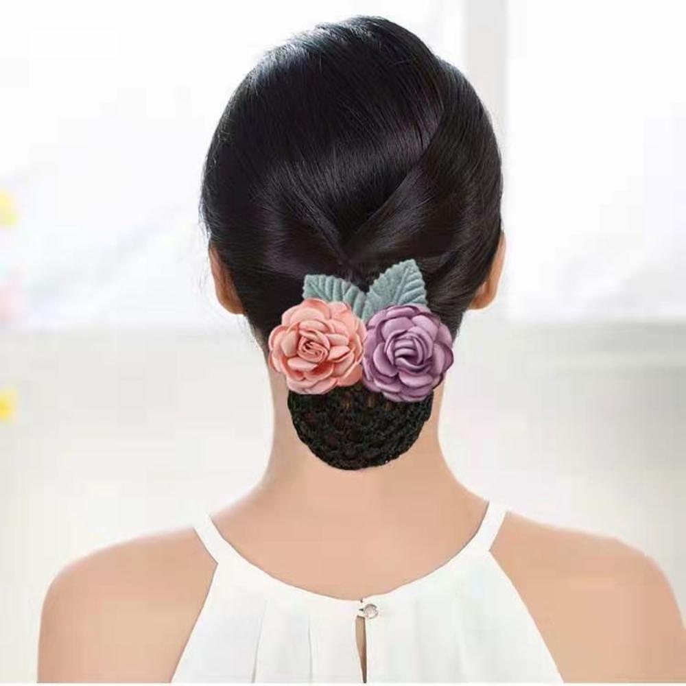 Headdress Korean Bun Snood Ponytail Clip Hairgrips Cover Net Vintage Women Spring Clip Female