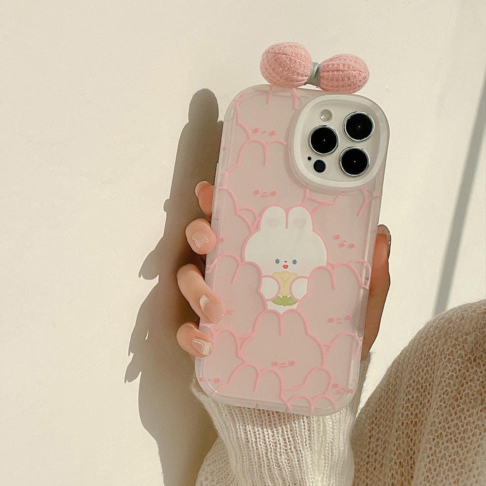 Small Fresh Flowers 12 Suitable for Iphone15pro Max Apple 8 Mobile Phone Case 16 Soft 15 Bow Xs Set 13