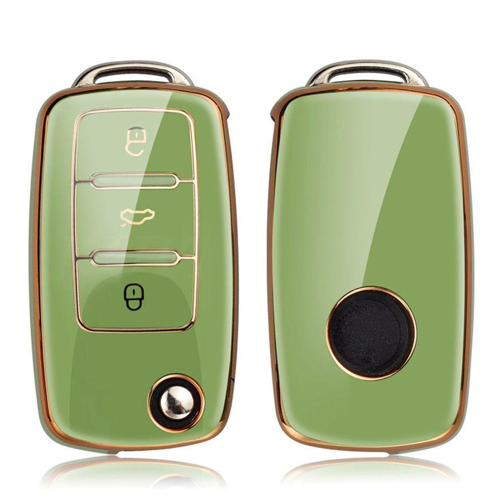 Remote Key Case Soft TPU Shell Cover For VW Volkswagen Polo Golf Passat Beetle Caddy Tiguan Skoda Octavia Kodiaq Car Accessories