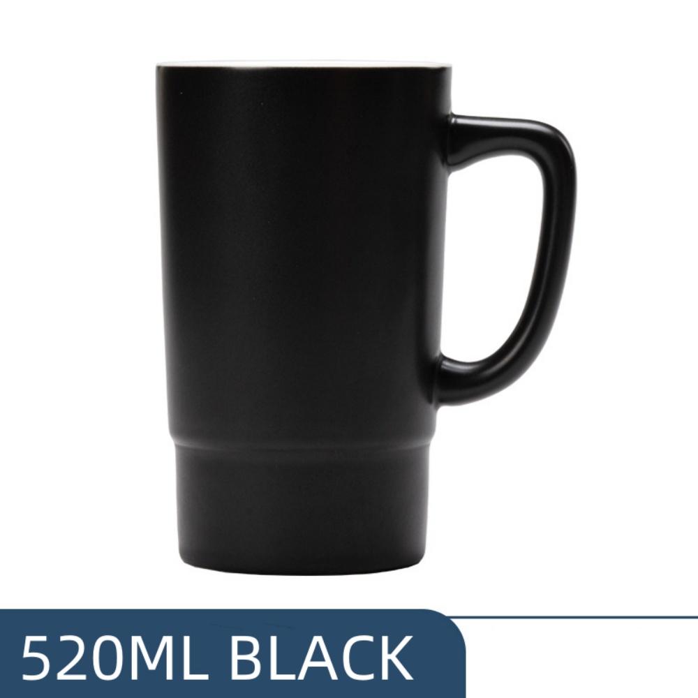 

Ceramic Coffee Mugs Brief Tea Cups with Handle for Office/Home White Black Lagre Capacity 520ml Big 501-600ml чёрный