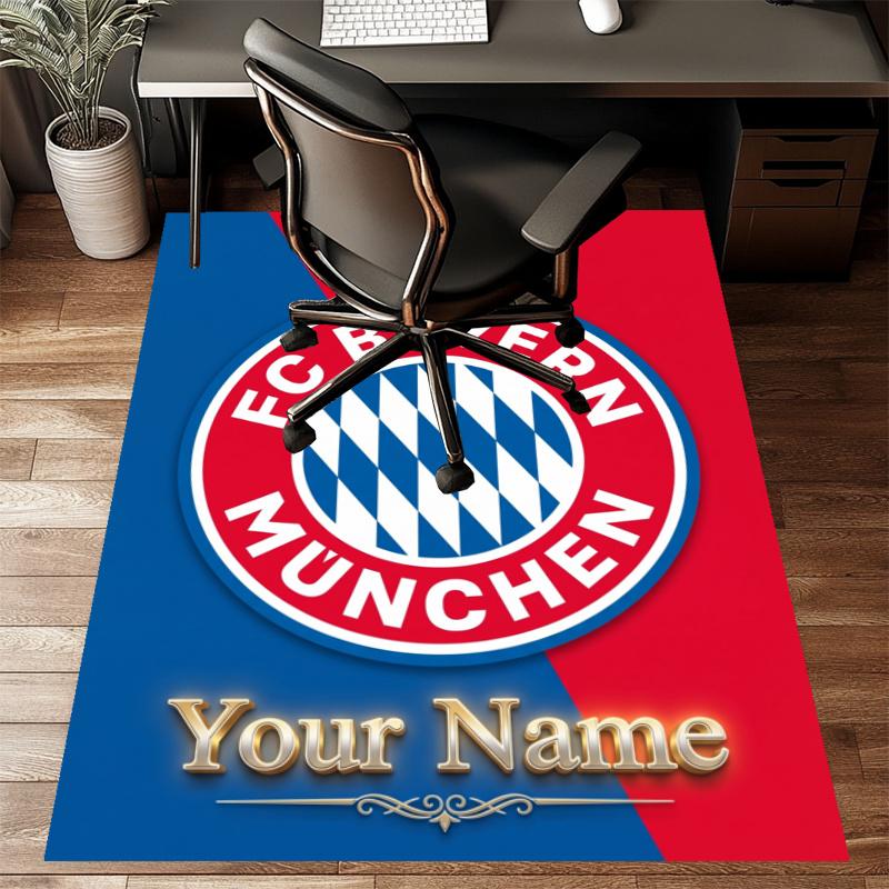 Custom Bayern Munich Mat Personalized Name, Polyester Washable Indoor Entryway Rug, Gift for Christmas, Easter, Thanksgiving Day