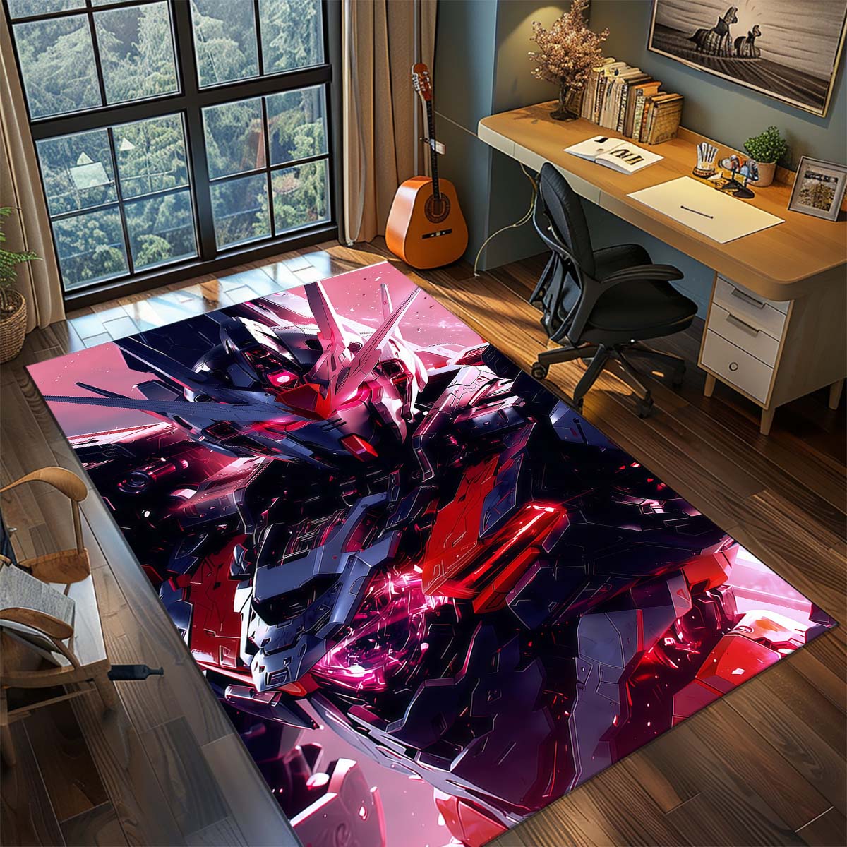 

Gundam Anime Mecha Robot Rug Carpet Large Area Rug Non Slip Washable Floor Mat Gamer Room Bedroom Home Decor 60x90cm