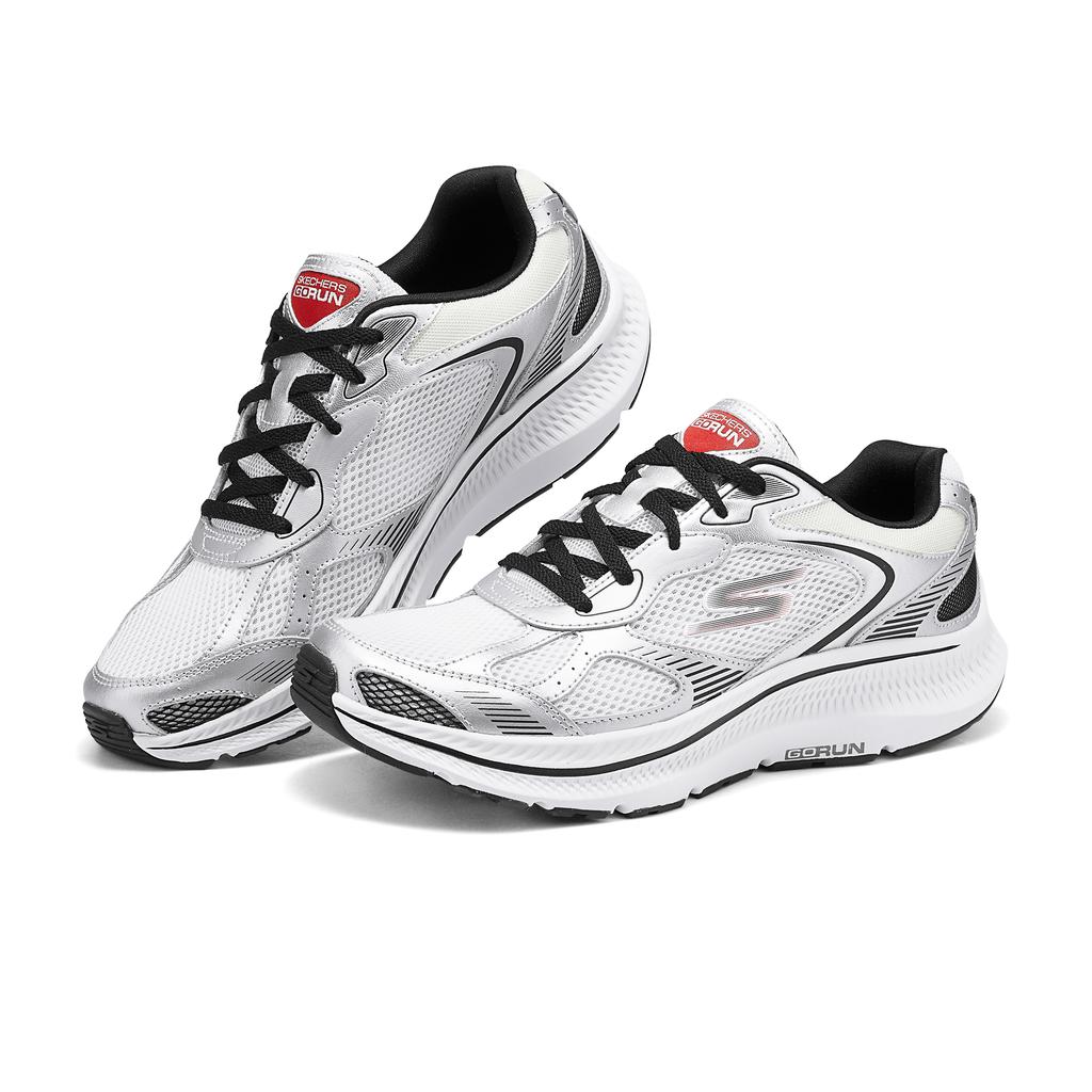 Skechers Go Run Consistent 2.0 Lightweight Comfortable Breathable Low Top Casual Running Shoes Men Sneaker White Black 220883-WBK