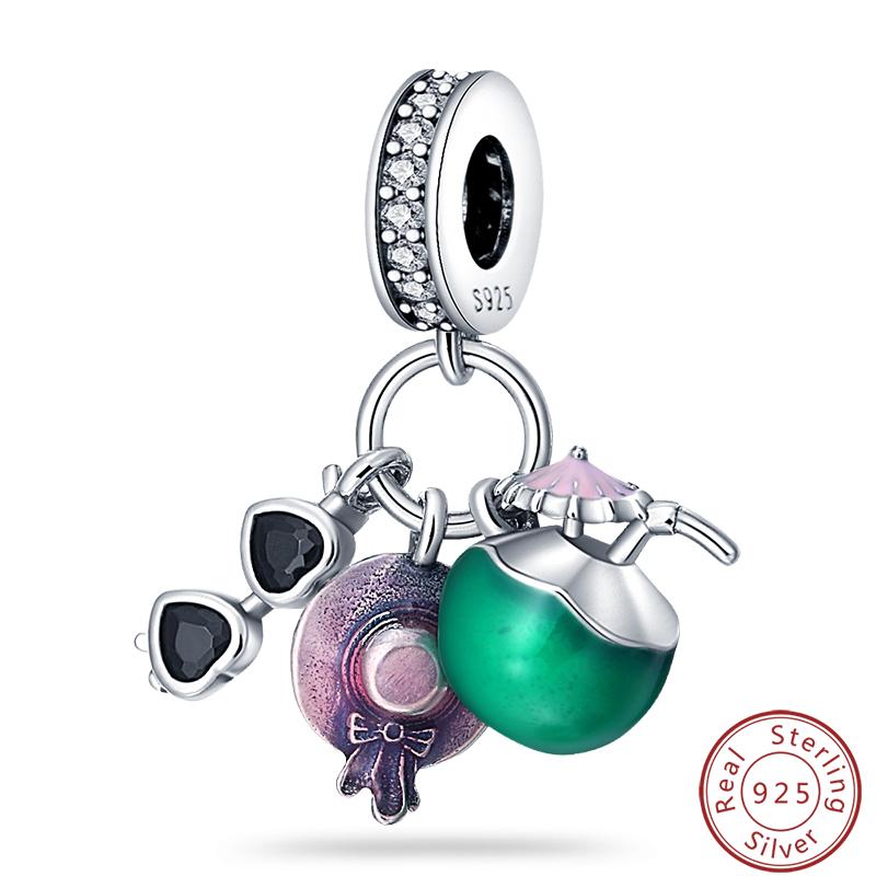 Green Series Copper Lucky Clover Avocado Cactus Spring Charms Beads 3Mm Diy Fine Jewelry Making