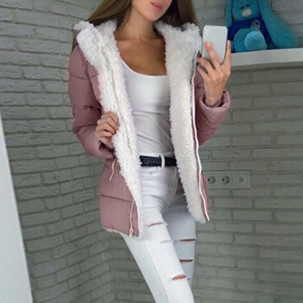 Fashion Winter Thicken Coats Fashion Women Long Sleeve Warm Jacket Outerwear Zipper Coat