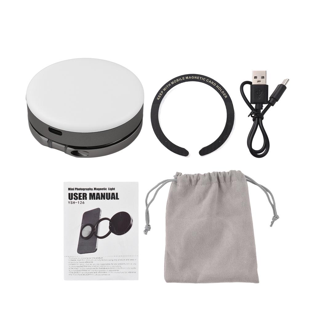 Foldablbe Magnetic LED Fill Light for Phone Selfie Light LED Video Light 2600K 9000K Dimmable Built in Battery Makeup