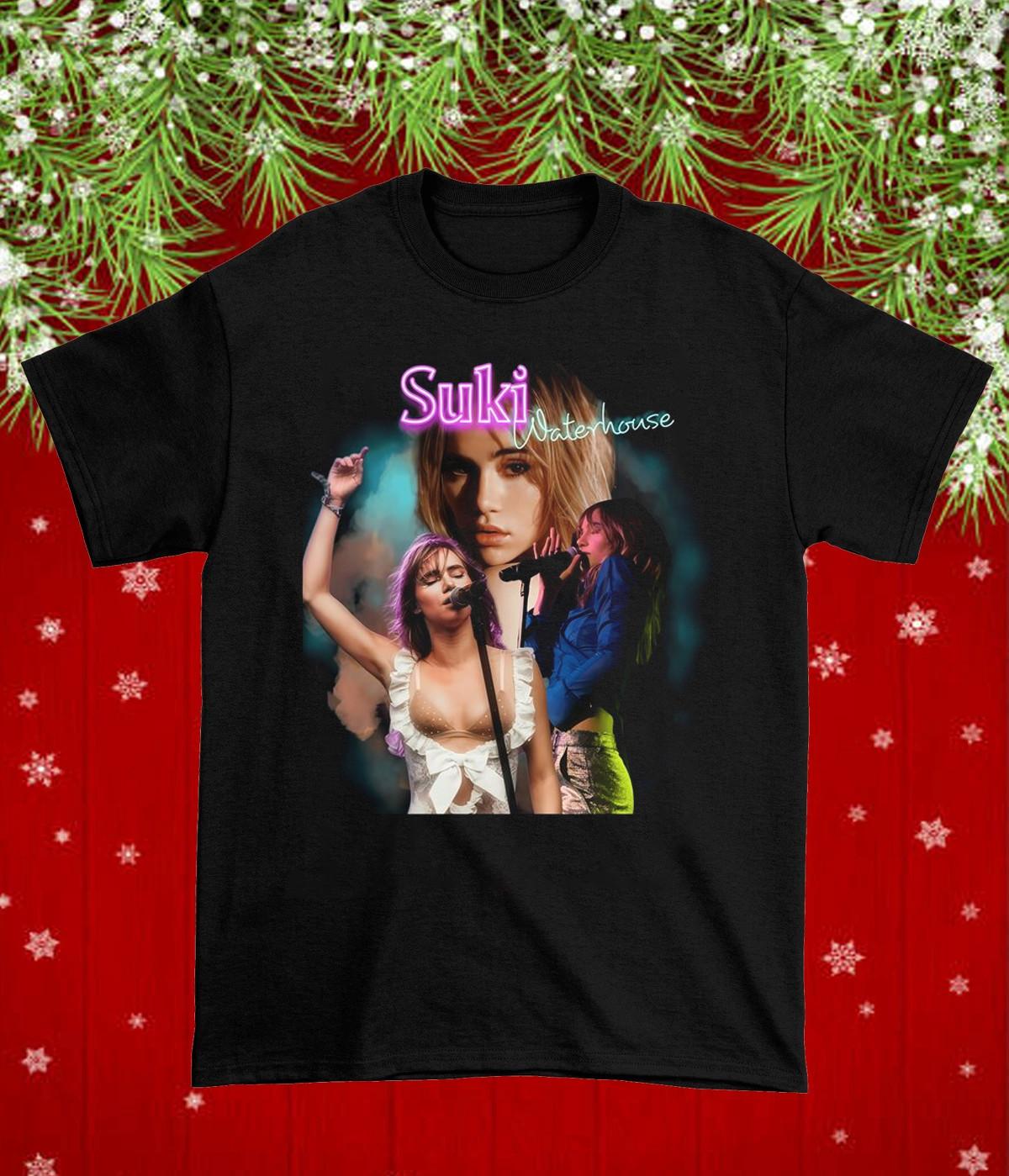 Suki Waterhouse Black Cotton Shirt All size S-5XL Xmas Gift Fans CS201 XL