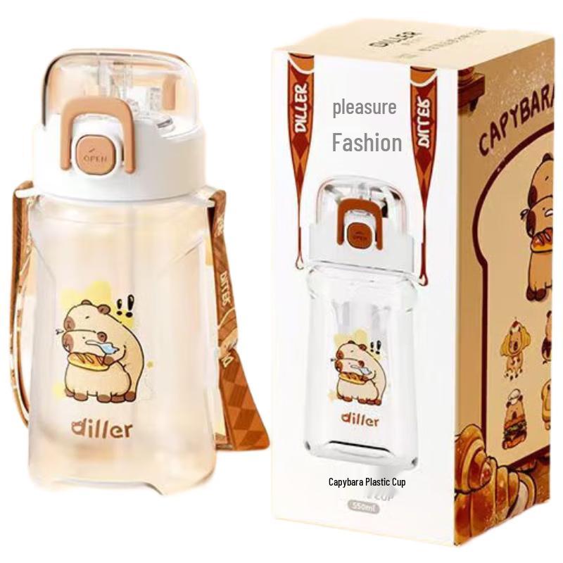 Dillerbell Capybara Straw Water Bottle