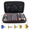 Battery Case AA AAA D C 9V Batteries Storage Bag with Internal Dividers, Convenient Carry Case Pouch EVA Organizers