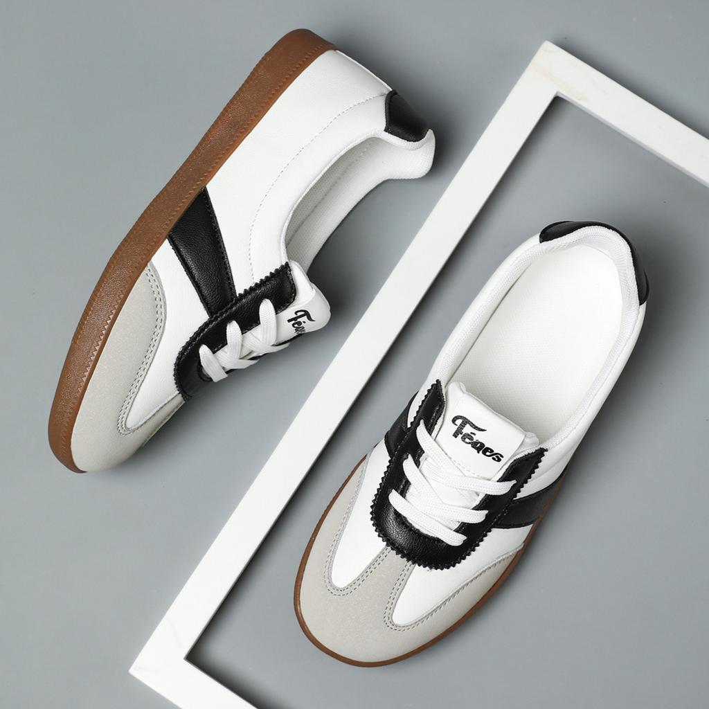 Women's Retro Casual Sneakers PU Leather Non-slip Sports Shoes Soft Sole Non-slip Footwear for Walking Traveling