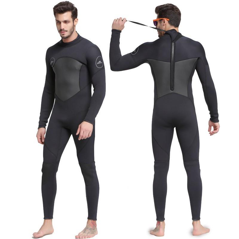 3mm Neopren Neoprenanzug Herren Langarm Einteiler Thermisch Winter Schwimmen Schnorcheln Surfen
