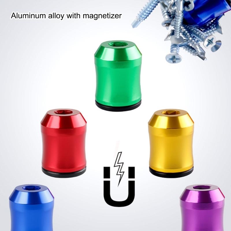 Solid Aluminum Magnetic Bit Holders with Quick Demagnetization Suitable with Most Driver Tool Enhancing Grip Design