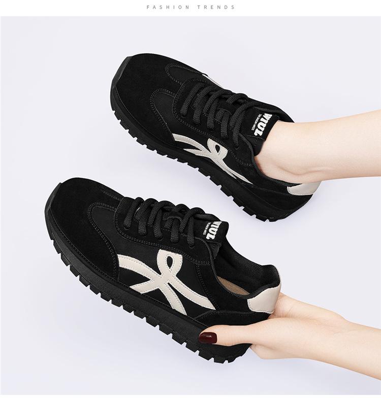Golden Rabbit 2025 Autumn Women's Korean Fashion Dad Shoes - Comfortable, Thick Sole, Casual Forrest Gump Style.