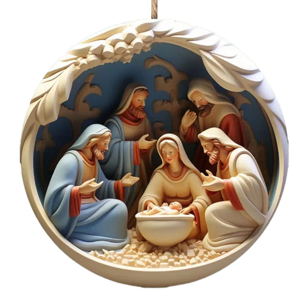 Christmas Decorations Ornament Festive Holiday Christmas Tree Hanging Pendant Nativity Scene Ornaments for Newborns