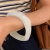 Elegant Geometric Resin Marbled Bangle - Chinese Style, Versatile Commuting Bracelet, Light Luxury Jewelry.