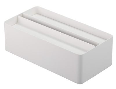 Yamazaki Tower Paper Towel Case with Lid, White, Approx. W26 X D13 X H8cm, 4761