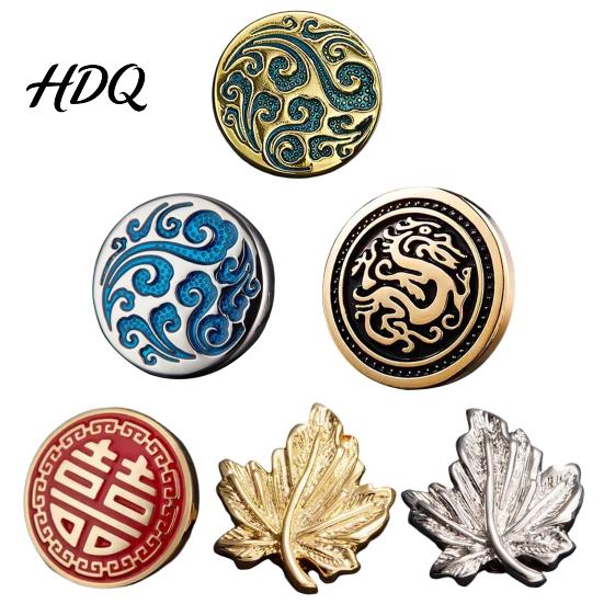 Men Collar Pin Vintage Embossed Pattern Lapel Pin Zinc Alloy Suit Coat Metal Button for Formal Corsage Decoration