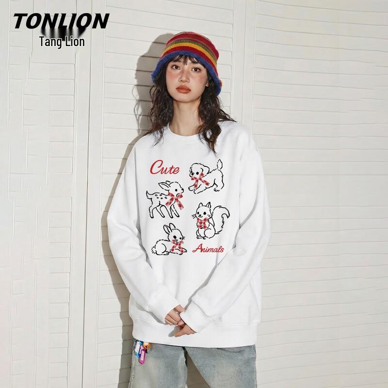 TonLion Women's Round Neck Long Sleeve Sweatshirt