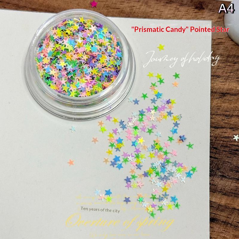 Decorazione Manicure 1 Scatola Paillettes a Stella Nail Art Glitter Colorati a Cinque Punte per Design Unghie Fai da Te
