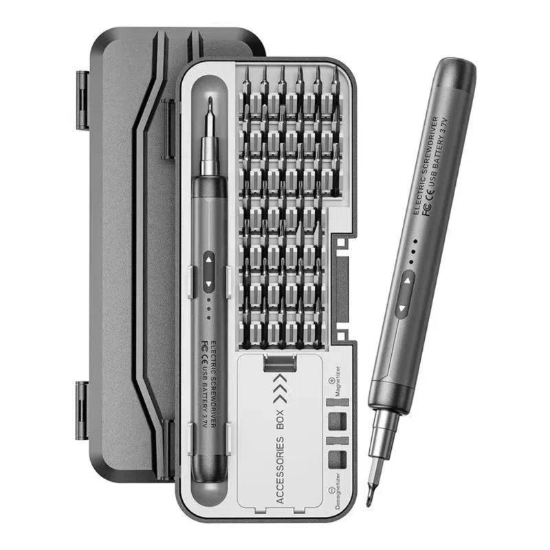 

46-in-1 small precision electric screwdriver silent durable battery life rechargeable high torque household repair tool серый