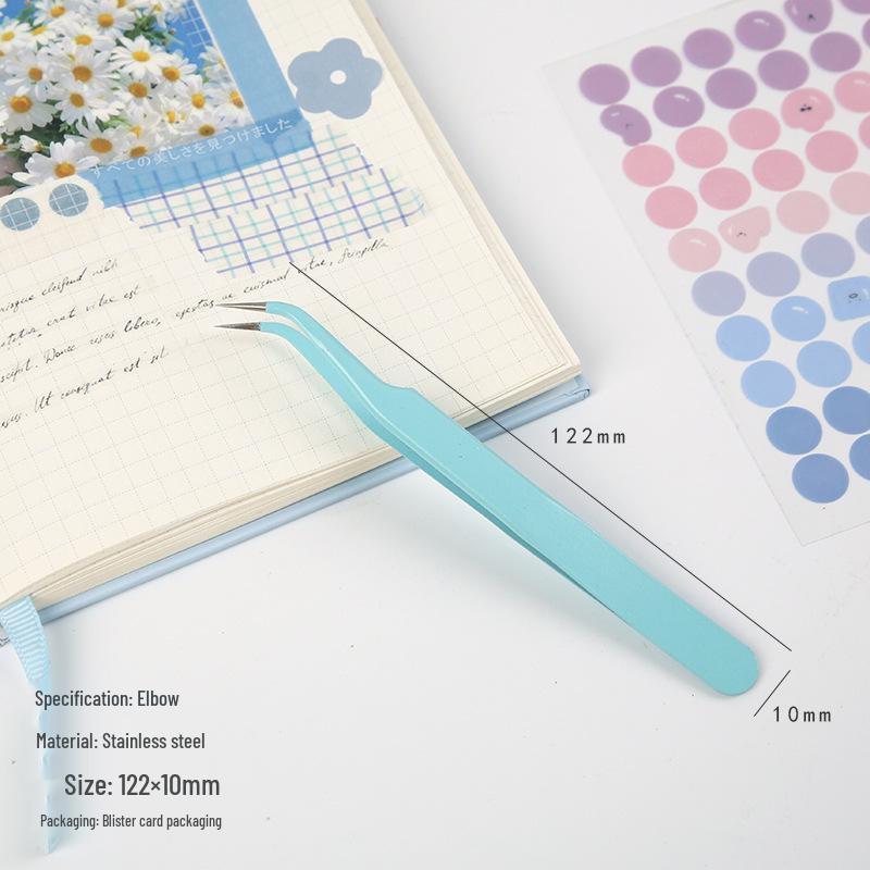 Moyan Candy Color Series Multifunctional Diary Tweezers - Set of 6 Fresh, Creative Stainless Steel High Elasticity Clips