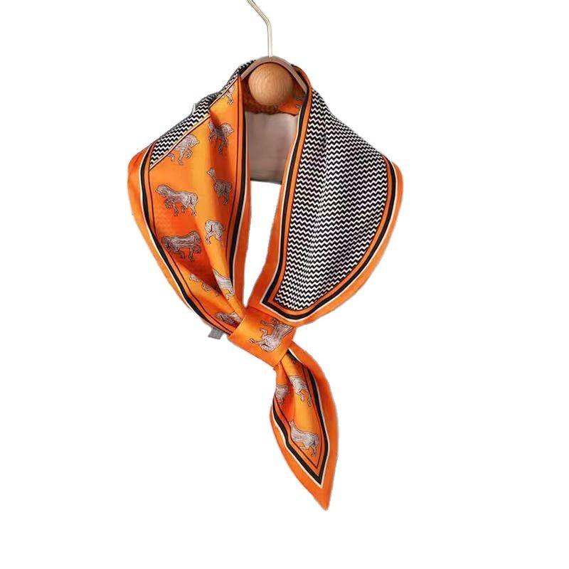 Small silk scarf women's new spring and autumn thin temperament thin lazy free tie popular neck neck protection scarf scarf