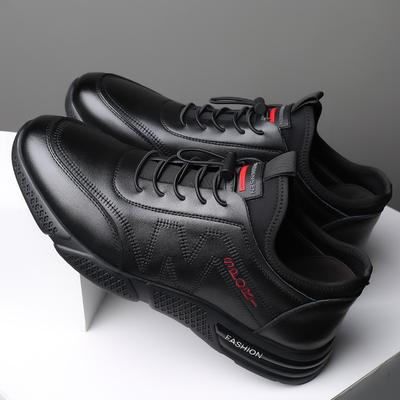 Men's Shoes 2025 New Autumn Casual Trendy Shoes Inner Height Increase Men's Korean Version Board Shoes Velvet Small Black Shoes Young Men's Shoes