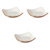 Set of 3 White Square Bowls x x Square Setomonohonpo Oil-Brushed 6-Inch [17.6 17.6 4.2cm] Plates, Ceramic,