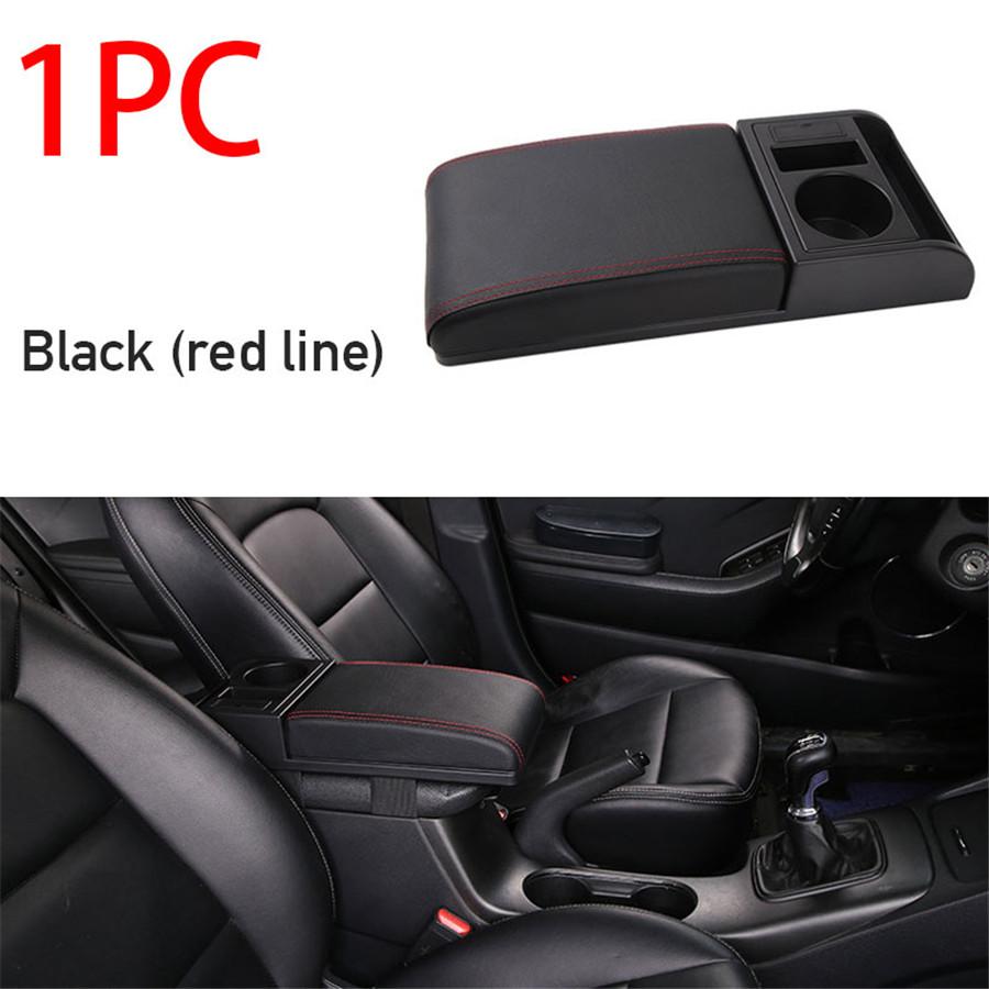 Universal Car Armrest With Cup Holder PU Leather Storage Box Soft Elbow Suppoty Cushion Multi-functional Movable Armrest