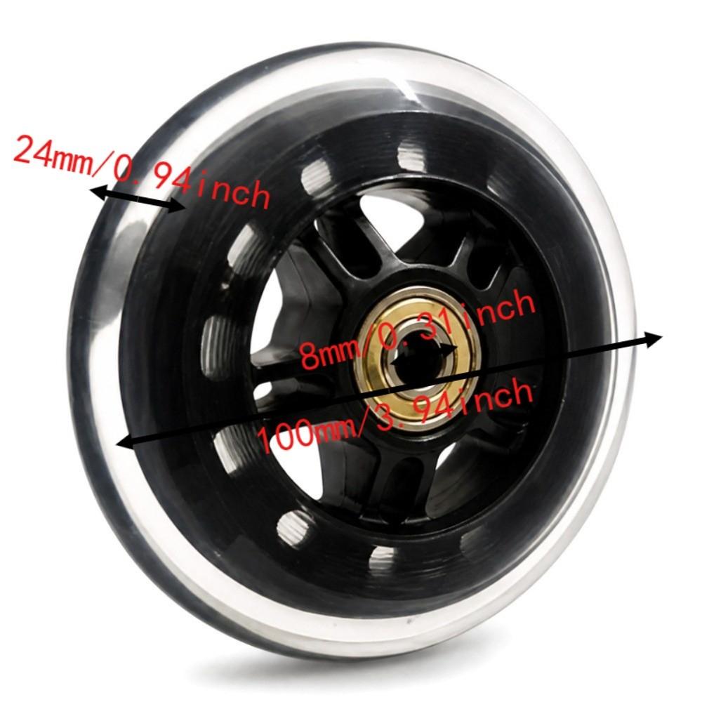4 Inch Replacement Wheels Black Transparent Bearing Caster Wheels Durable Caster Wheels Doors
