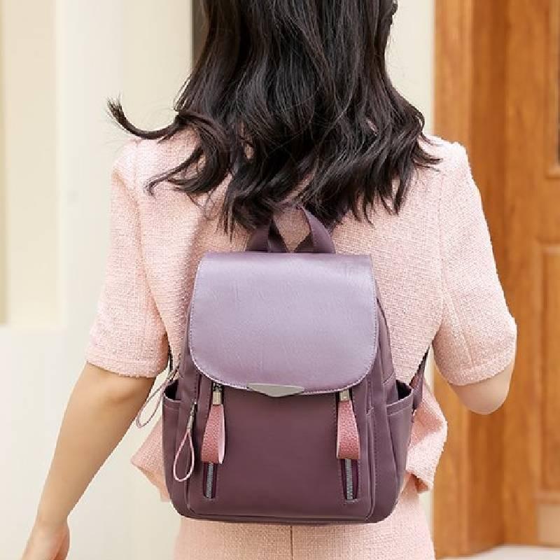 Fashionable Pu Leather Women's Backpack Large Capacity For Casual Travel