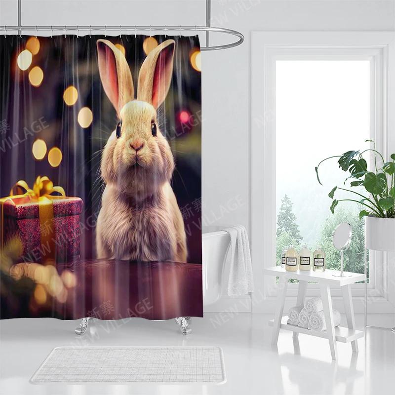 Home Duschvorhänge für Badezimmer, Weihnachtstiere, wasserdichter Stoff, Badezimmervorhänge, moderner Duschvorhang, 180 x 200 240 x 200