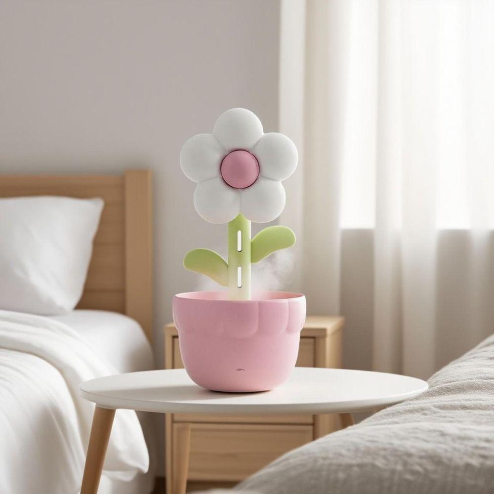 Cute Desktop Cool Fogger 300ml Cool Mist Air Purifier Flower Air Humidifier  Office