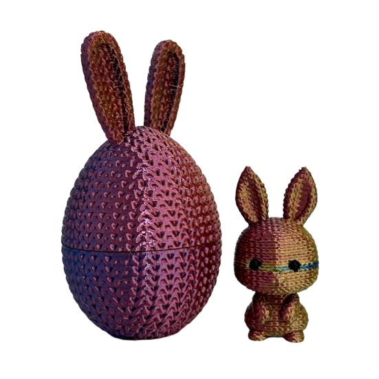 3D-gedrucktes Osterhasen-Ei Vorgefülltes Osterei mit Hase darin Osterkorb-Füller für Zuhause Büro Schreibtisch Dekoration