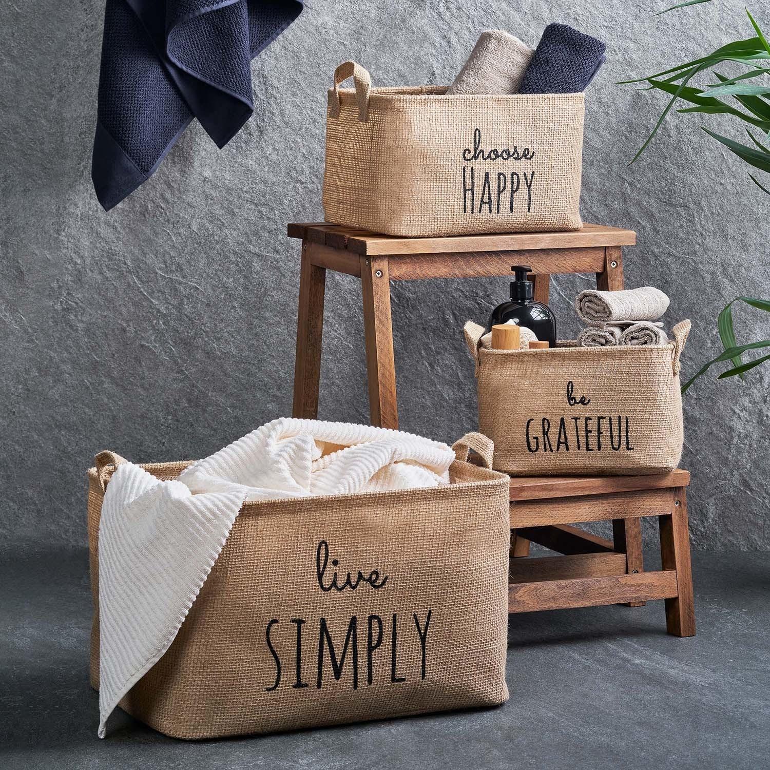 

Набор из 3 корзин из джута 1 Pieces 30x21x18