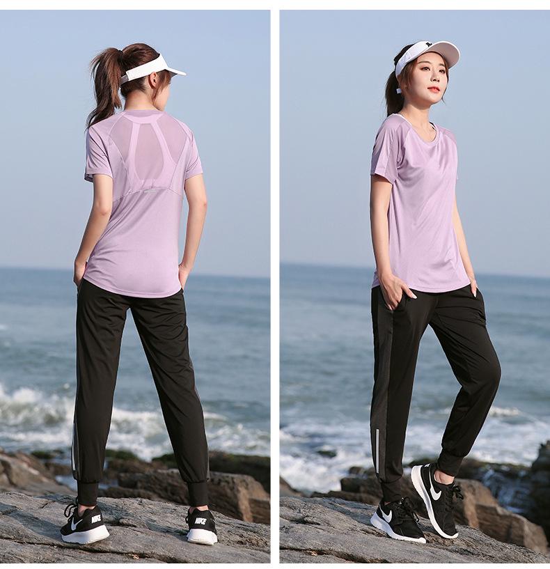 Plus Size Quick-Dry Women's Yoga T-Shirt - Summer Short Sleeve Loose Fit