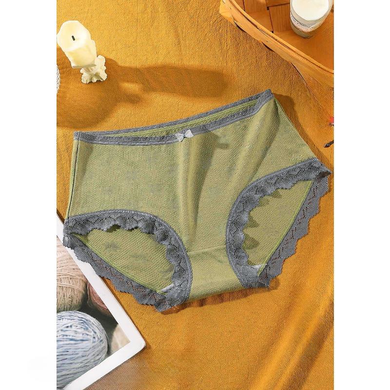 

Lace Edged Sweet and Sexy Panties with A Mid Waist and Cotton Crotch Light Luxury and Breathable Women’s Panties L