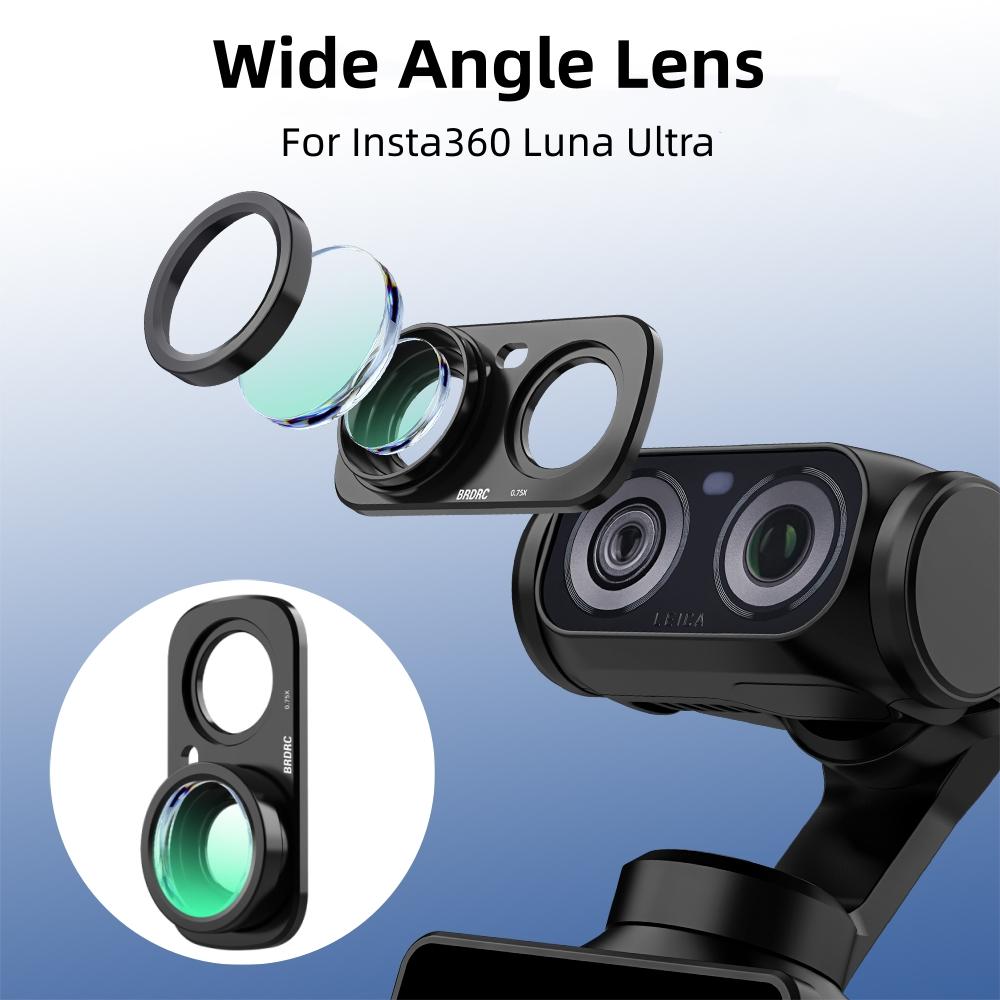 For Insta161 Luna Ultra Magnetic Wide-angle Lens Expanded Lens Sports Camera 111 °Wide-angle Lens Gimbal Camera Accessories