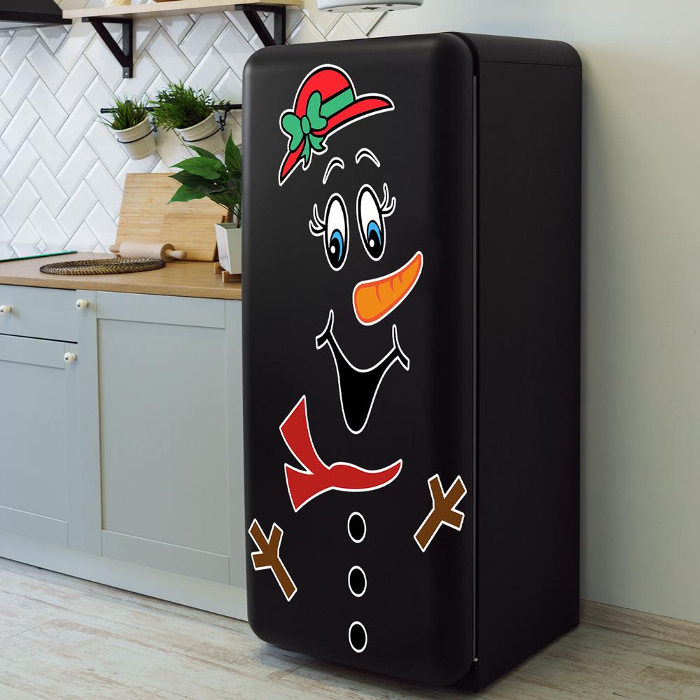Magnetic refrigerator stickers with snowman image for Christmas. christmas decoration.
