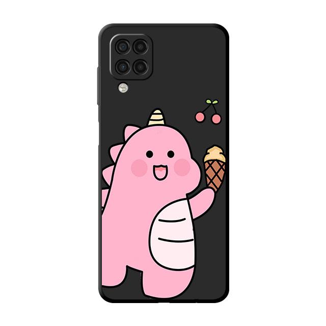 Roztomilý pouzdro s malým dinosaurem pro Samsung Galaxy A52 A12 A32 A51 A21s A71 A13 A53 A22 A31 A72 A03 A02s A41 Černý kryt na telefon