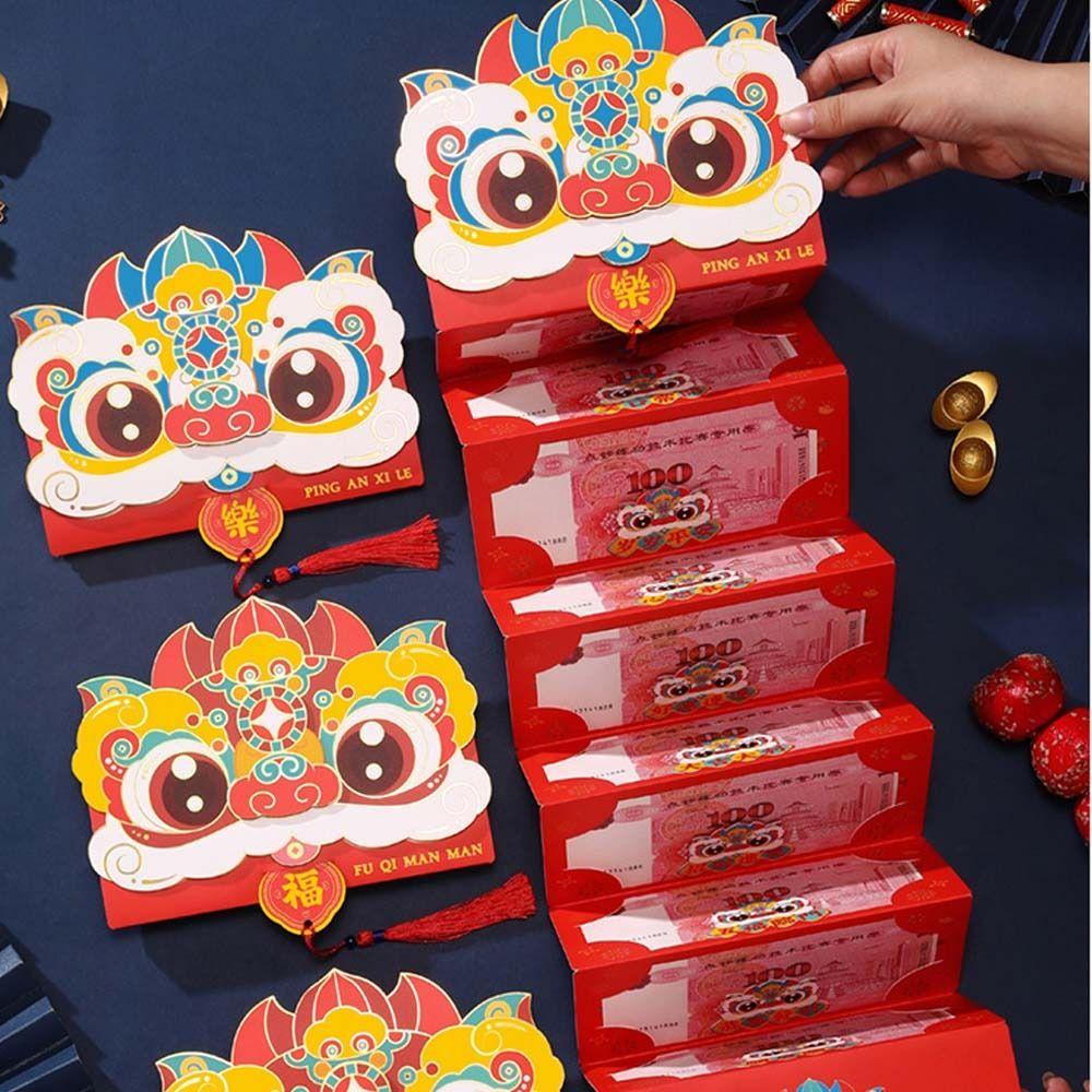 Chinese Snake Year Folding Red Envelopes Blessing Money Packet  Spring Festival Supplies Style 1