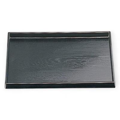 48cm Diamond Wood Grain Tray ABS Made In Japan J-kitchens (Black, Non-Slip, Lacquerware, Resin)