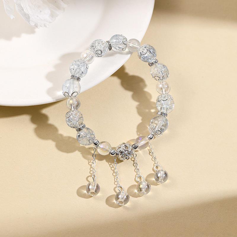 Aurora Crystal Beaded Tassel Bracelet - Cultural Jewelry for Street Stalls and Live Streaming