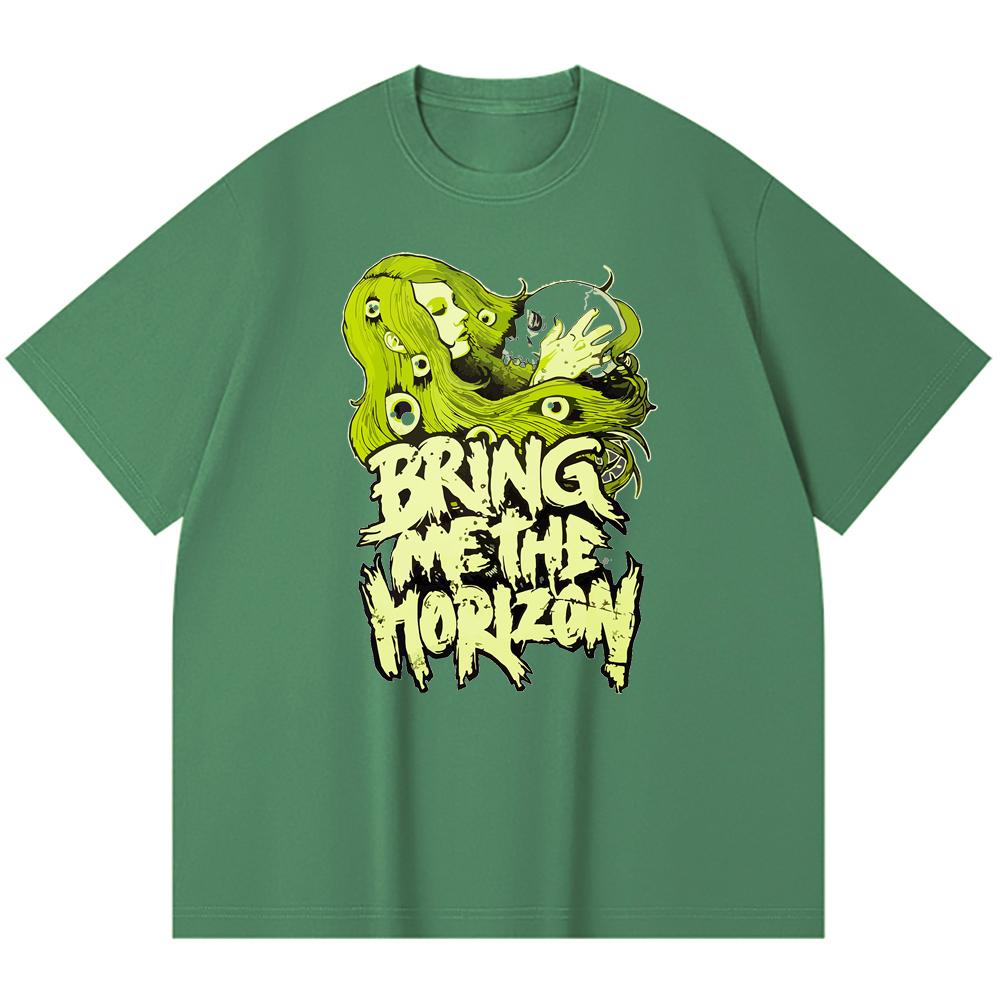 230 g/m² 100% katoenen heavy metal T-shirt met rockband- en popmuziekprint, unisex T-shirt van zwaar katoen.