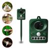 Ultrasonic Solar Animal Repeller 11x6x31cm Waterproof Green