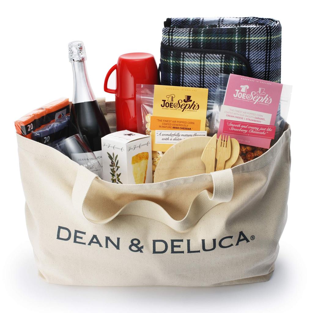 Dean & Deluca Big Tote Bag, Natural, with Inner Pocket, Large Capacity, 35 x 64.5 x 20cm, Handle Length 56cm