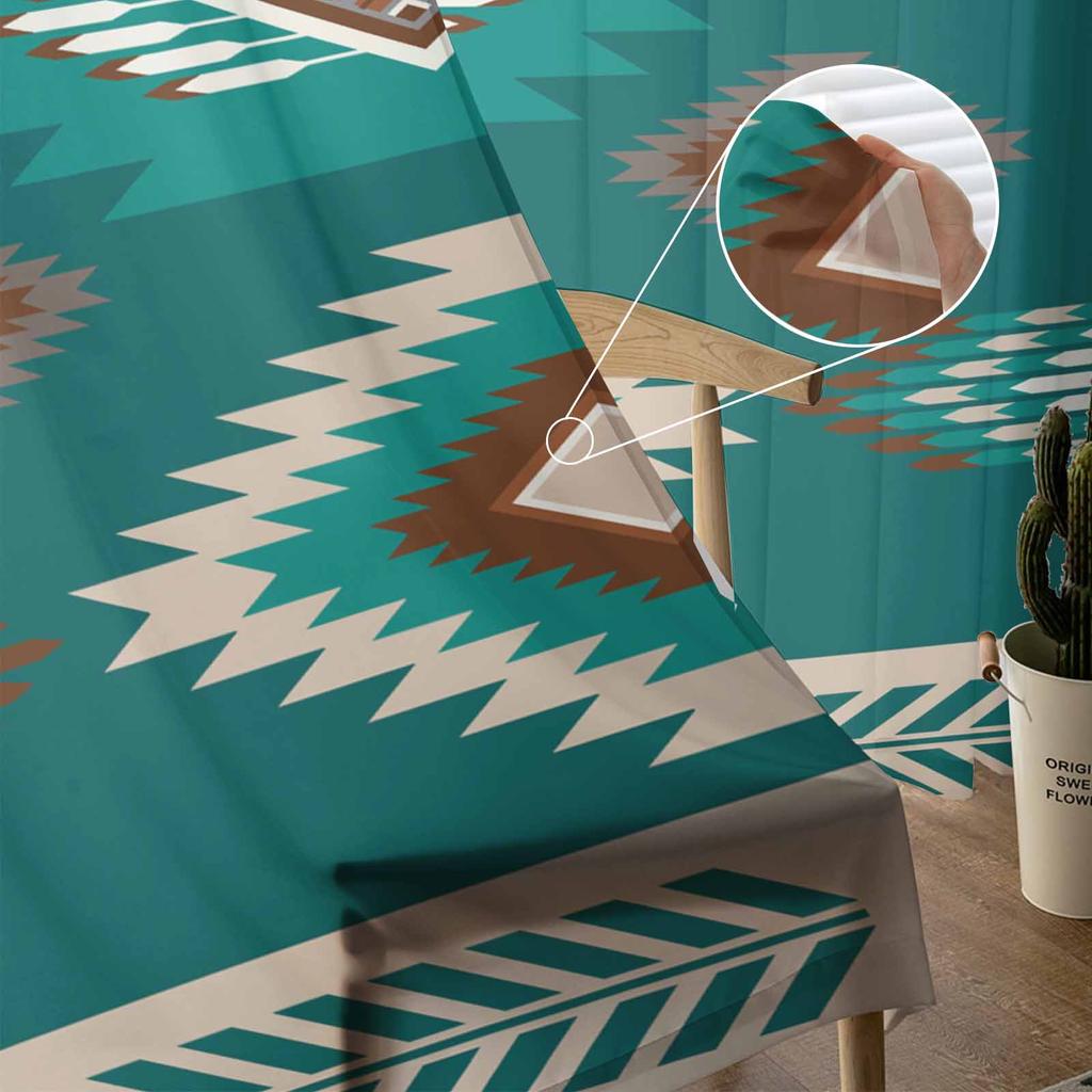 Blaugrüne Böhmische Stil Fenster Tüll Vorhänge für Wohnzimmer Schlafzimmer Hotel Luxus Dekoration Transparente Vorhänge