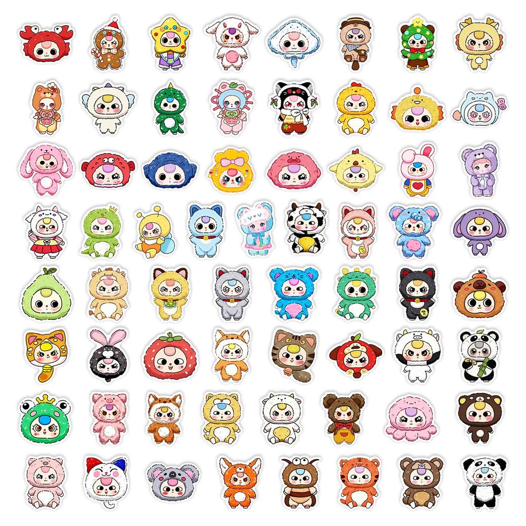 65 Cute Kawaii Cartoon Graffiti Sticker Sheets for DIY Laptop Decoration.